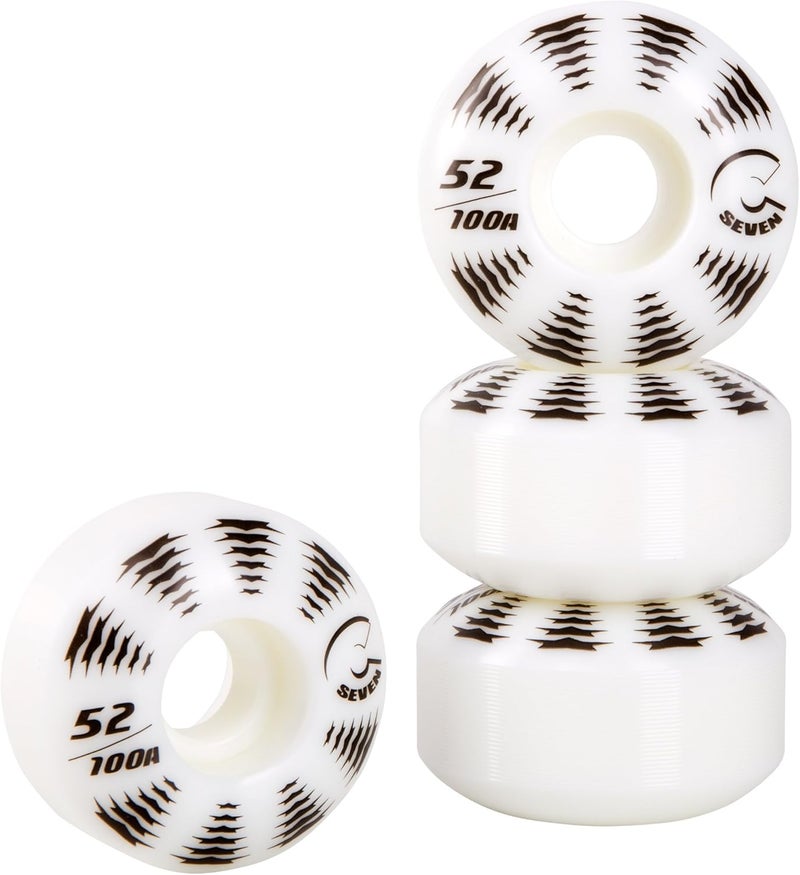Cal 7 Catch-22 Skateboard Wheels, 52mm & 100A, Black & White Design, Great for Trick, Street & More - Image 2